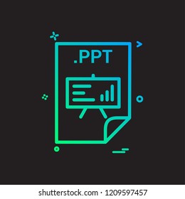 PPT application download file files format icon vector design