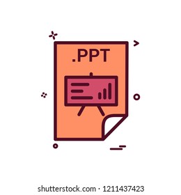 PPT application download file files format icon vector design