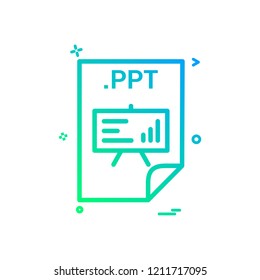 PPT application download file files format icon vector design