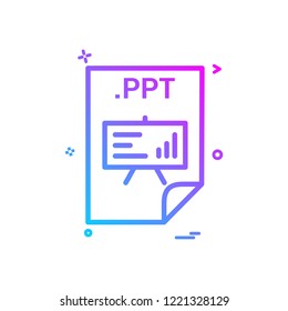 PPT application download file files format icon vector design