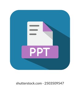 Iconos planos del documento de Ppt. archivos de documento del símbolo, Archivar, extensión, tipo de archivo. Se puede utilizar para Sitios web, software, interfaz de usuario y App móviles.