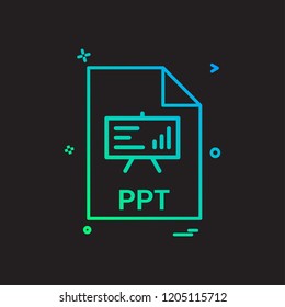 ppt file file extension file format icon vector design