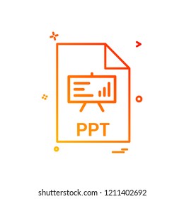 ppt file file extension file format icon vector design