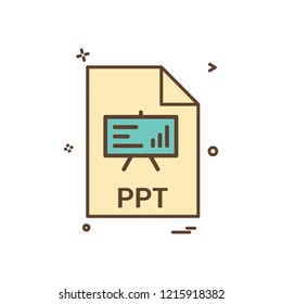 ppt file file extension file format icon vector design