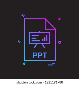 ppt file file extension file format icon vector design