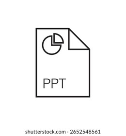 ícone da extensão de arquivo ppt contorno traçado editável eps 