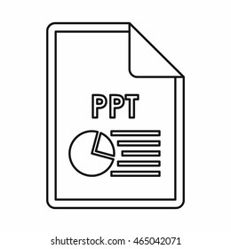 PPT file extension icon icon in outline style isolated on white background