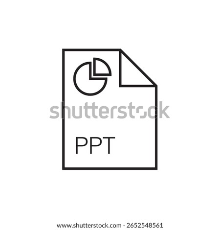 ppt file extension icon outline editable stroke eps 