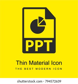 Formato de archivo PPT material amarillo brillante mínimo icono o logotipo