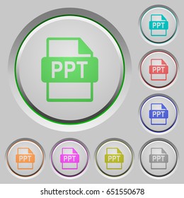 PPT file format color icons on sunk push buttons