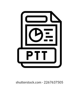 ppt file format document line icon vector. ppt file format document sign. isolated contour symbol black illustration