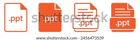 PPT file format icon. Power point file icon, vector illustration