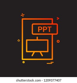 ppt file format icon vector design
