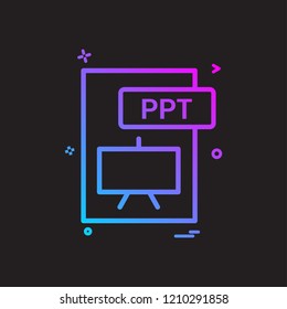 ppt file format icon vector design