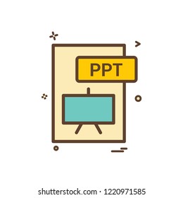 ppt file format icon vector design