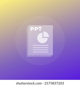 PPT file format icon for web, transparent design