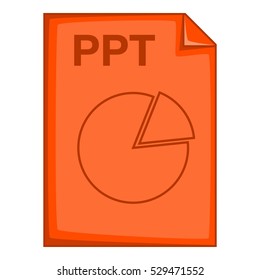 PPT file icon. Cartoon illustration of PPT file vector icon for web