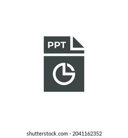 PPT file icon isolated of flat style. Vector illustration design.