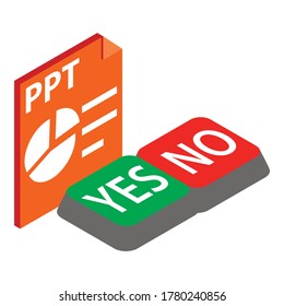 Ppt file icon. Isometric illustration of ppt file vector icon for web