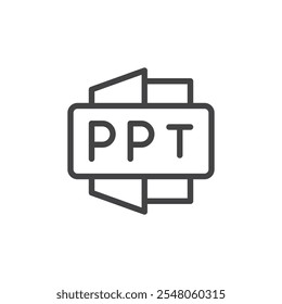 Icono de archivo Ppt Conjunto de esquema de símbolo de logotipo