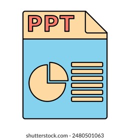 PPT File Icon. Presentation Document Symbol for Business and Education