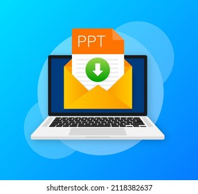 PPT file icon. Spreadsheet document type. Modern flat design graphic illustration. Vector PPT icon