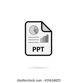PPT file on white background vector