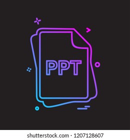 PPT file type icon design vector