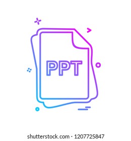 PPT file type icon design vector