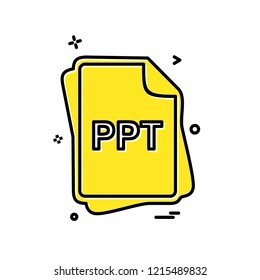 PPT file type icon design vector
