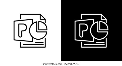 Icono de Ppt en blanco y negro