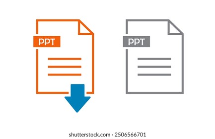 Ppt icon on white background. file Ppt download icon.