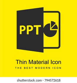 PPT Open File Format With Pie Chart Bright Yellow Material Minimal Icon Or Logo Design