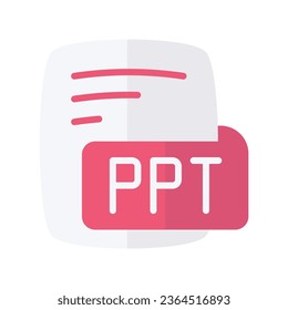 Ppt Pptx Microsoft Powerpoint Presentation Flat Style Icon