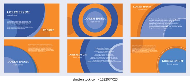 Ppt Template With Yellow And Blue, Usable For Bussines, Flyer, Template Background, And Ppt Background