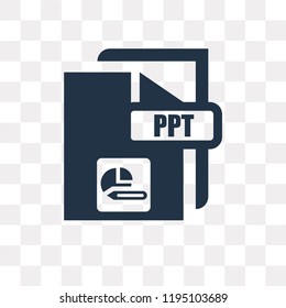 Ppt vector icon isolated on transparent background, Ppt transparency concept can be used web and mobile