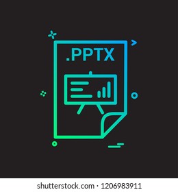 PPTX application download file files format icon vector design