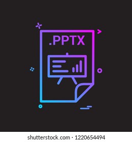 PPTX application download file files format icon vector design