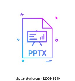 pptx file extension file format icon vector design