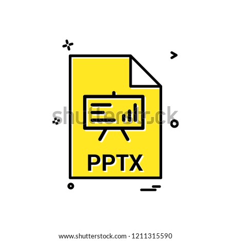 pptx file file extension file format icon vector design