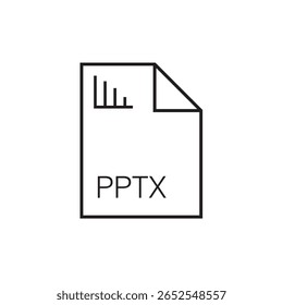 ícone da extensão de arquivo pptx contorno traçado editável eps