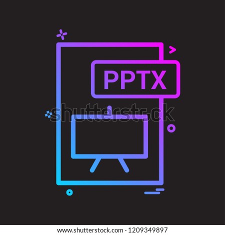 pptx file format icon vector design