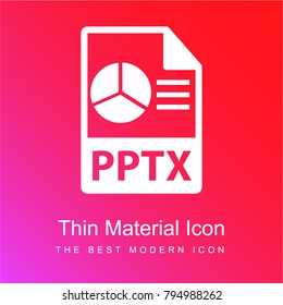 PPTX file format variant red and pink gradient material white icon minimal design