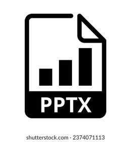 PPTX File Icon. Vector File Format. Document File Extension Modern Flat Design