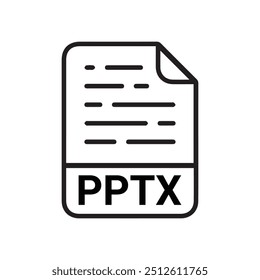 PPTX icon, PPTX outline vector icon. Thin line black PPTX icon, flat vector simple element illustration from editable big data concept isolated on white background