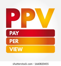PPV - Pay Per View-Akronym, Internet-Marketing-Konzept-Hintergrund