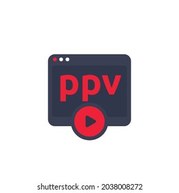 Ppv, Pay Per View Vector Icon