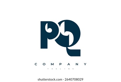 PQ Abstract Geometric Logo Design. Modern and elegant logo design with simplistic typography elements, showcasing branding excellence.