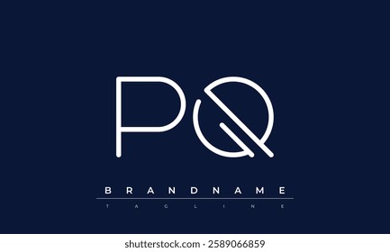 PQ Abstract letter logo. This logo icon incorporate with abstract shape in the creative way