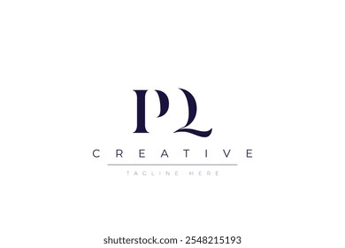 PQ abstract minimalist letters Logo Monogram. It is a minimalist logo, this logo is made by combining two letters